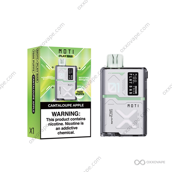 MOTI Play Bar 7500 Cantaloupe Apple disposable vape 7500 puffs fresh fruit flavor
