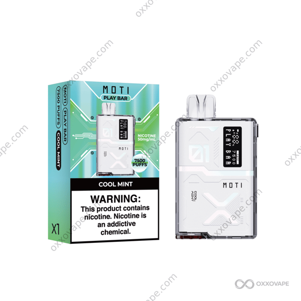 MOTI Play Bar 7500 Cool Mint disposable vape 7500 puffs arctic fresh flavor