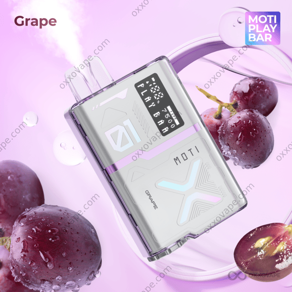 MOTI Play Bar 7500 Grape disposable vape 7500 puffs rich classic grape flavor