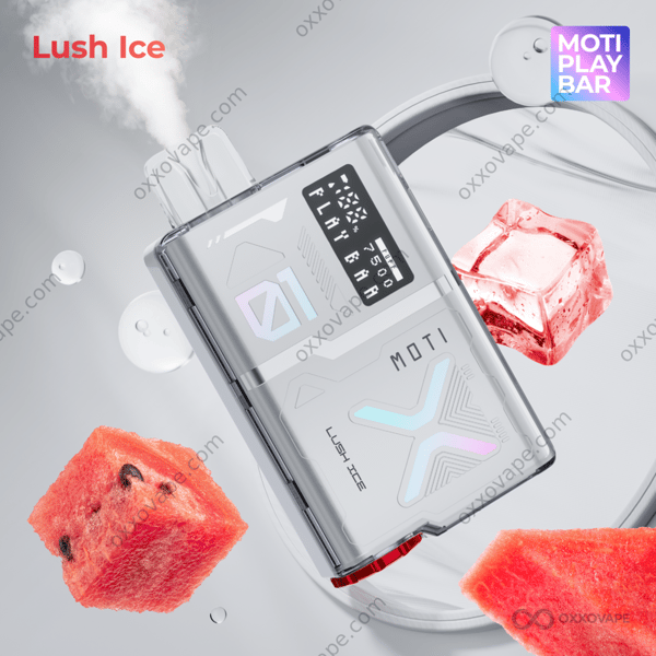 MOTI Play Bar 7500 Lush Ice disposable vape 7500 puffs watermelon menthol flavor