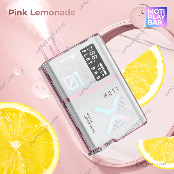 MOTI Play Bar 7500 Pink Lemonade disposable vape 7500 puffs citrus refreshing flavor
