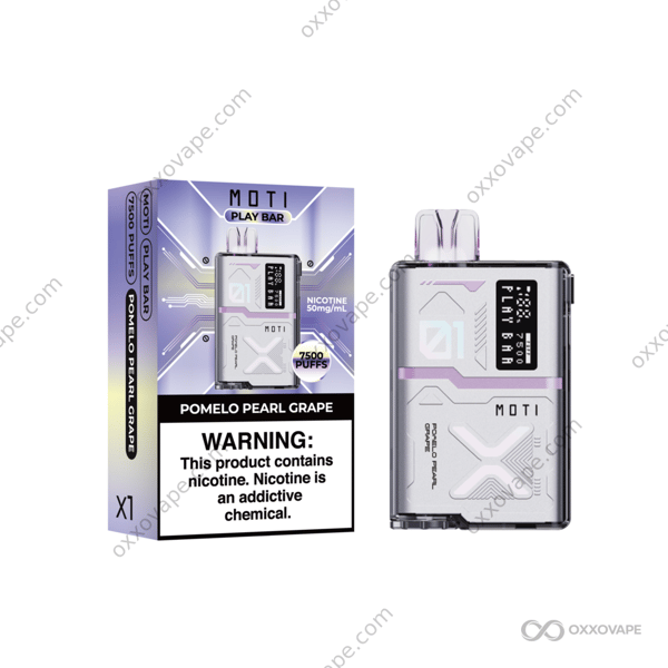 MOTI Play Bar 7500 Pomelo Pearl Grape disposable vape 7500 puffs citrus grape flavor