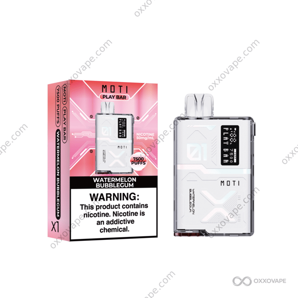 MOTI Play Bar 7500 Watermelon Bubblegum disposable vape 7500 puffs candy flavor