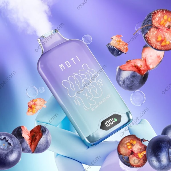 Vape jetable MOTI Ultra Max 12000 Blue Razz Ice 12000 bouffées mentholées