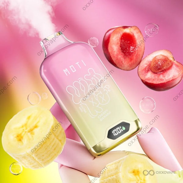 Vape jetable aromatisée MOTI Ultra Max 12000 Cerise Banane 12000 bouffées