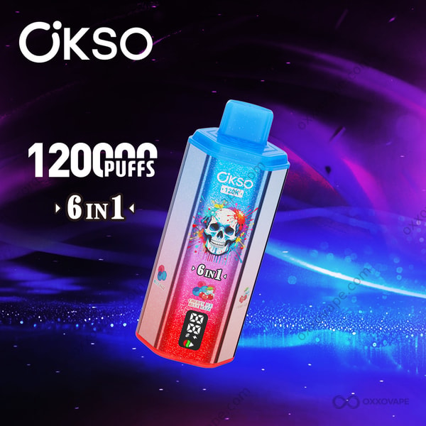 OKSO 120000 Blue Razz Cherry Ice Lemon Lime disposable vape flavor set combination