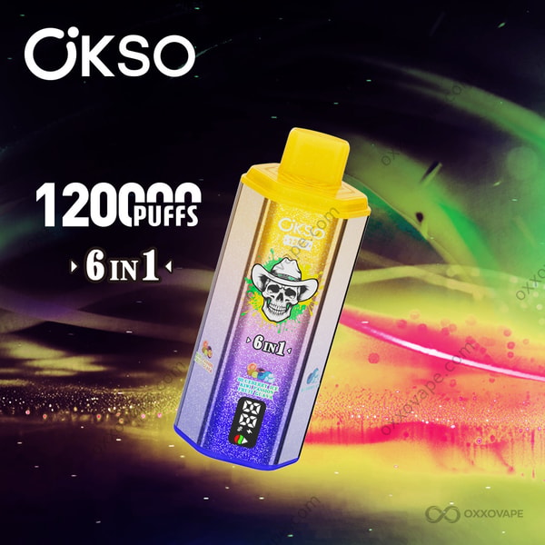 OKSO 120000 Kiwi Passion Fruit Guava Blueberry Ice Dragon Fruit Ice tropical flavor set