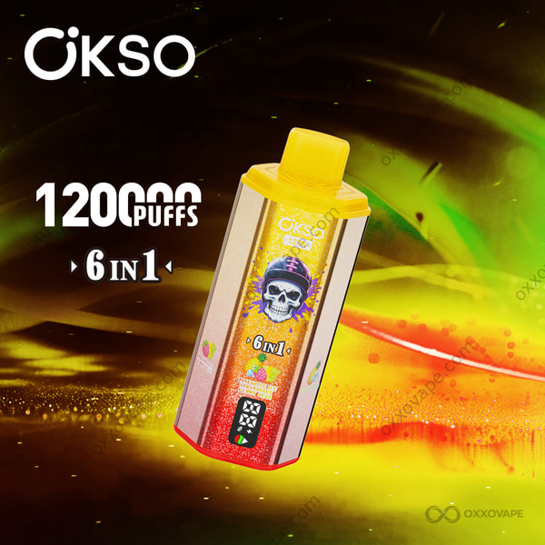 OKSO 120000 Strawberry Gummy Bear Pineapple Ice Blue Razz Lemonade flavor combination
