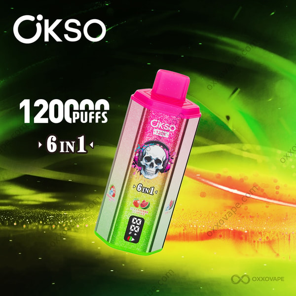 OKSO 120000 Strawberry Ice Lush Ice Mamba 6-in-1 disposable vape flavor combination