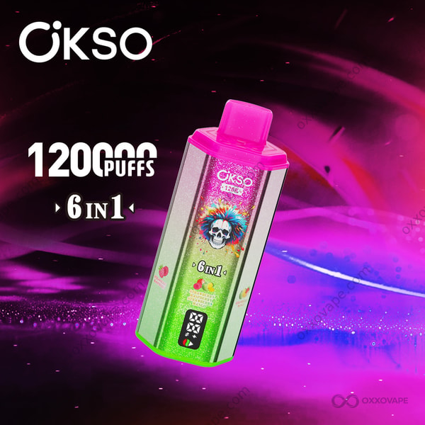 OKSO 120000 Strawberry Raspberry Strawberry Mango Kiwi Fruit berry tropical disposable vape