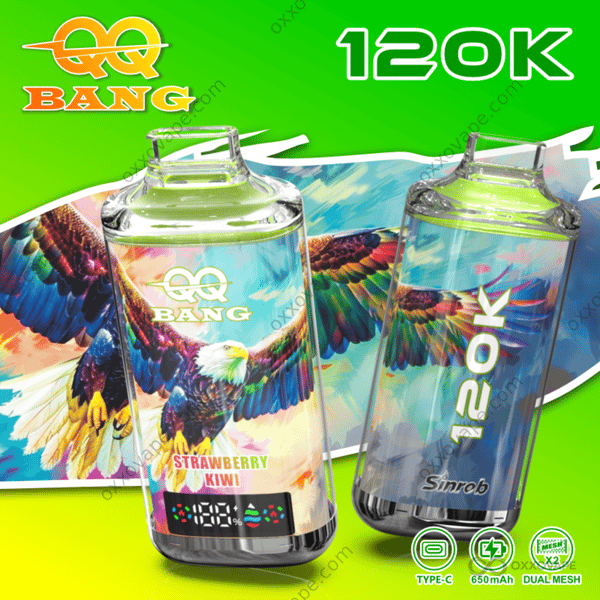 QQ Bang 120000 Puffs Strawberry Kiwi disposable vape tropical crystal design