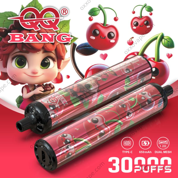 QQ Bang 30000 Puff Slim Disposable Vape California Cherries Flavor — Rich Dark Cherry
