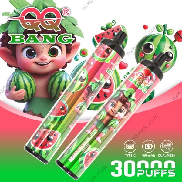 QQ Bang 30000 Puff Slim Disposable Vape Watermelon Ice Flavor — Refreshing Icy Watermelon