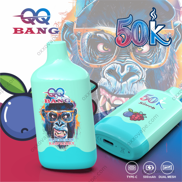 QQ Bang 50K 50000 Puffs Blueberry Raspberry Flavor Rechargeable Disposable Vape