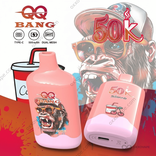 QQ Bang 50K 50000 Puffs Cherry Coke Flavor Rechargeable Disposable Vape