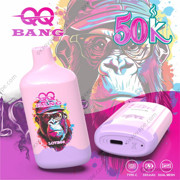 QQ Bang 50K 50000 Puffs Love 66 Flavor Rechargeable Disposable Vape