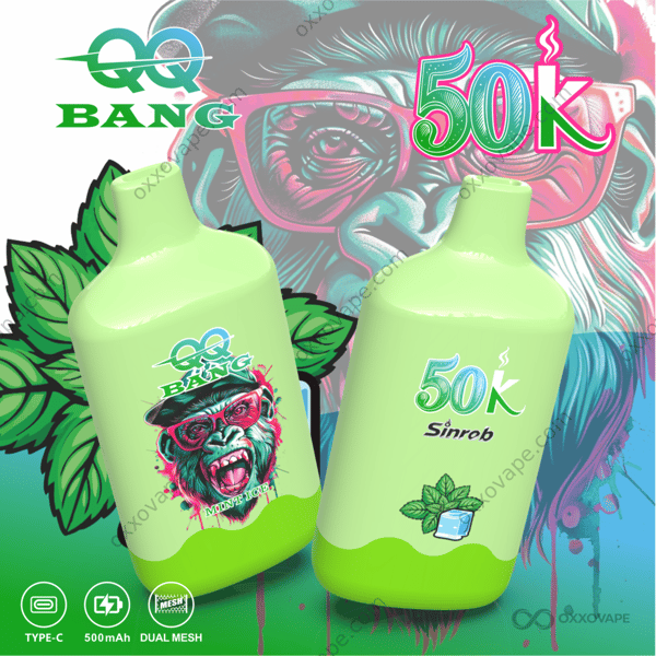 QQ Bang 50K 50000 Puffs Mint Ice Flavor Rechargeable Disposable Vape