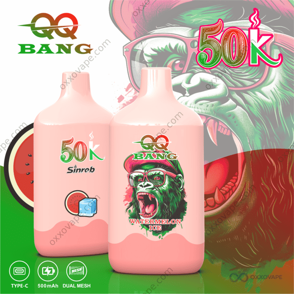 QQ Bang 50K 50000 Puffs Watermelon Ice Flavor Rechargeable Disposable Vape
