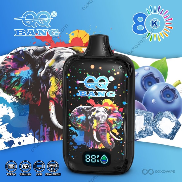 Vape jetable à saveur de glace aux bleuets QQ Bang 80000 Puffs - myrtille confiturée riche avec refroidissement par glace
