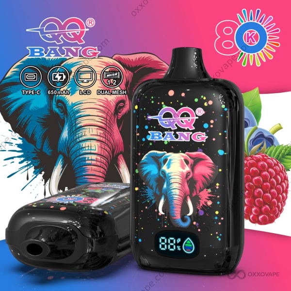 QQ Bang 80000 Puffs Vape jetable à saveur de myrtille et de framboise — mélange audacieux de baies acidulées