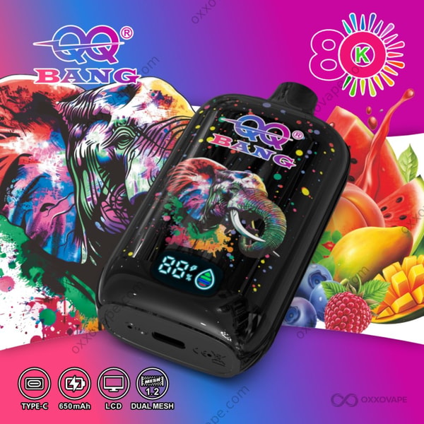 Vape jetable QQ Bang 80000 Puffs à saveur de fruits mélangés - mélange vibrant de fruits tropicaux et de vergers