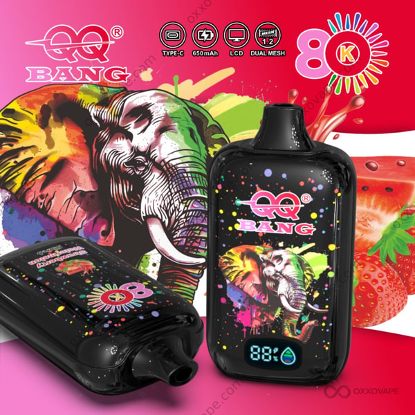 QQ Bang 80000 Puffs Vape jetable à saveur de fraise et de pastèque - mélange de baies et de fruits sucrés