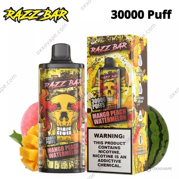 Razz Bar 30000 Mango Peach Watermelon flavor disposable vape — tropical triple fruit fusion