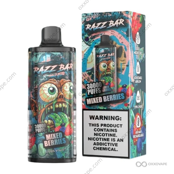 Razz Bar 30000 Mixed Berries flavor disposable vape — blueberry raspberry blackberry multi-berry blend