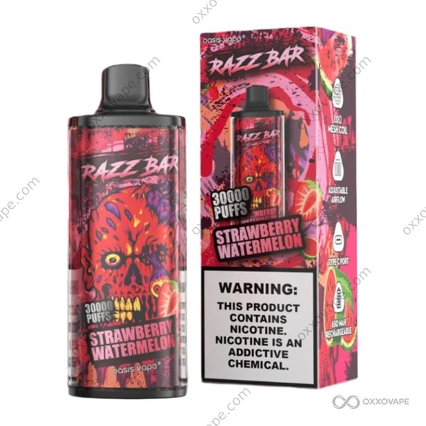 Razz Bar 30000 Strawberry Watermelon flavor disposable vape — dual fruit sweet summer blend