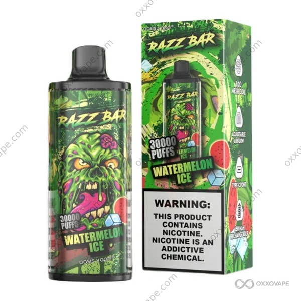Razz Bar 30000 Watermelon Ice flavor disposable vape — classic iced watermelon 30000 puffs