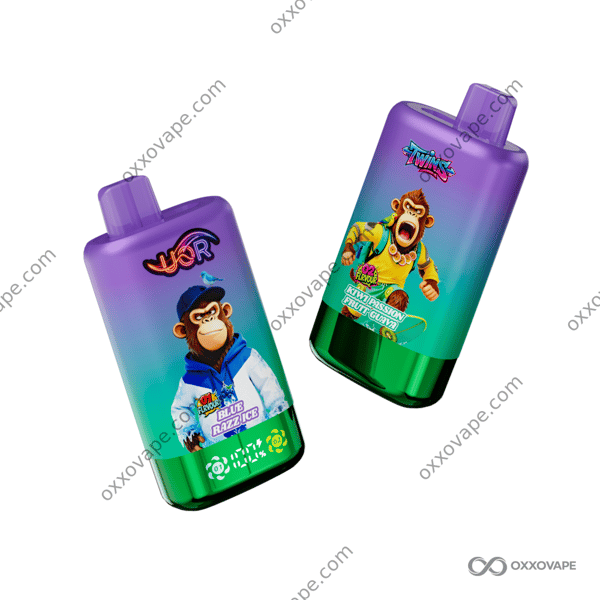 UOR Twins 80000 Puffs Blue Razz Ice and Kiwi Passion Fruit Guava dual flavor vape