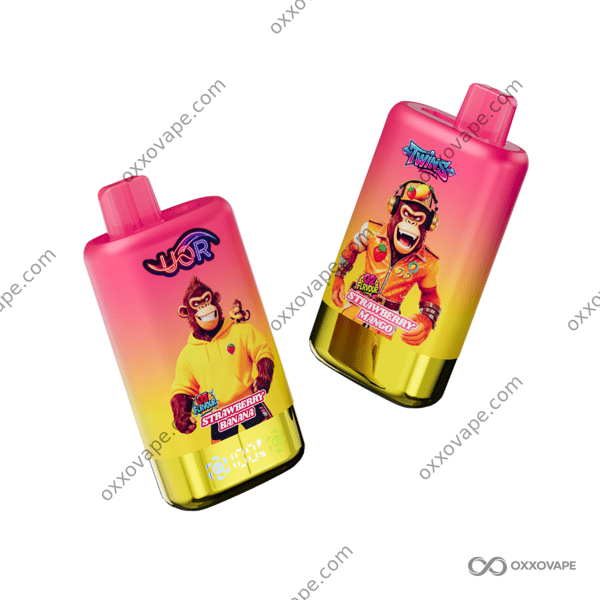 UOR Twins 80000 Puffs Strawberry Banana and Strawberry Mango dual flavor disposable vape