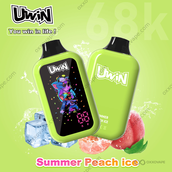 Uwin Digital Box 68000 Summer Peach Ice 68K Puffs Icy Fruit Disposable Vape
