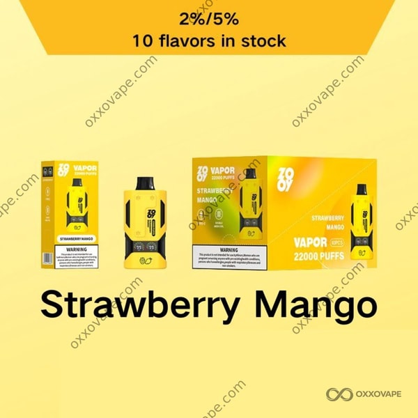 ZOOY Vapor 22000 Strawberry Mango flavor 22K puffs disposable vape