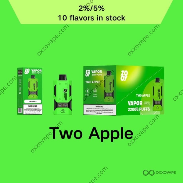 ZOOY Vapor 22000 Two Apple flavor 22000 puffs disposable vape EU