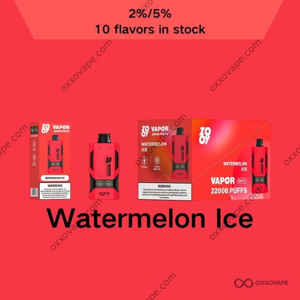 ZOOY Vapor 22000 Watermelon Ice flavor disposable vape 22000 puffs