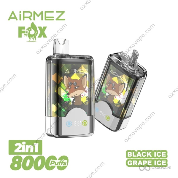 Airmez Fox 80000 Grape Ice and Black Ice Dual Flavor Pod System