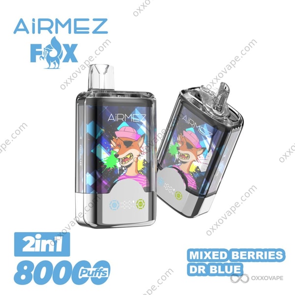 Airmez Fox 80000 Mixed Berries and Dr Blue Dual Flavor Pod System
