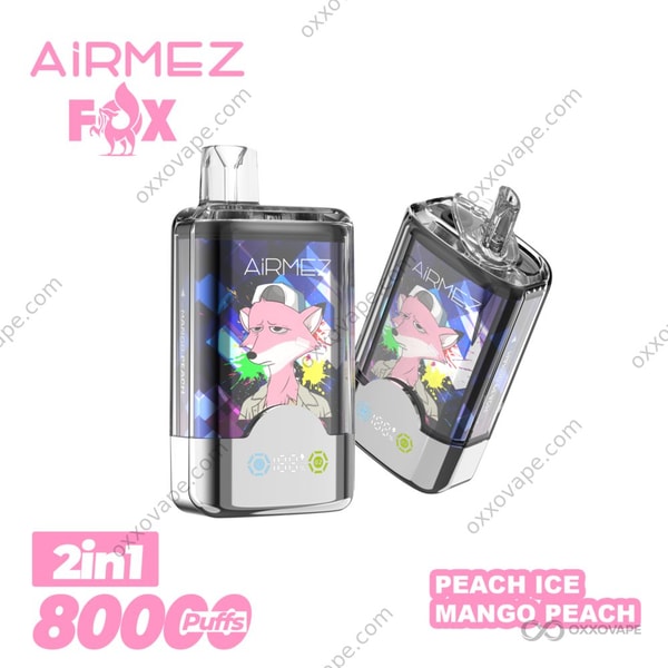 Airmez Fox 80000 Peach Ice and Mango Peach Dual Flavor Pod System