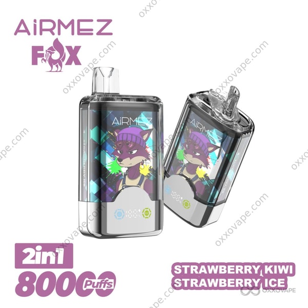 Airmez Fox 80000 Strawberry Kiwi and Strawberry Ice Dual Flavor Pod System