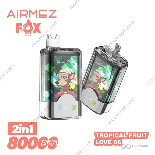 Airmez Fox 80000 Tropical Fruit and Love 66 Dual Flavor Pod System