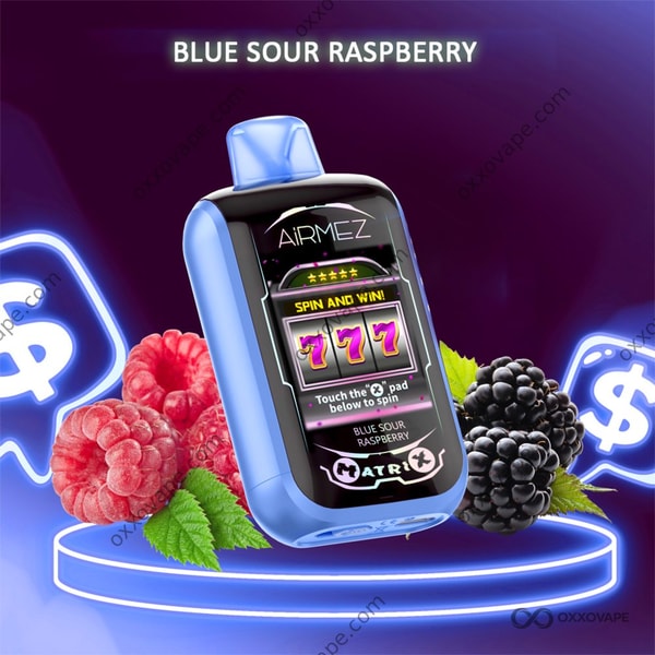 Airmez Matrix Pro 30000 Blue Sour Raspberry flavour disposable vape EU Warehouse
