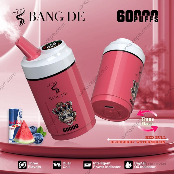 Bang DE 60000 Red Bull and Blueberry Watermelon 60K Puffs Dual Flavor Disposable Vape