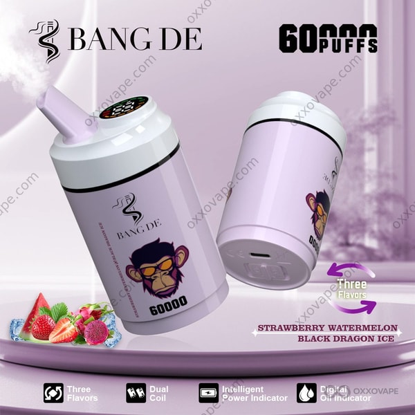 Bang DE 60000 Strawberry Watermelon and Black Dragon Ice 60K Puffs Dual Flavor Disposable Vape