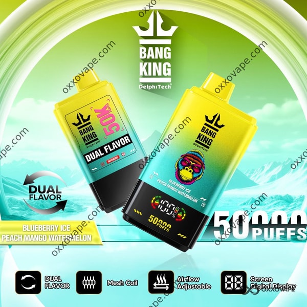Bang King 50000 Vape al mirtillo e pesca, mango e anguria