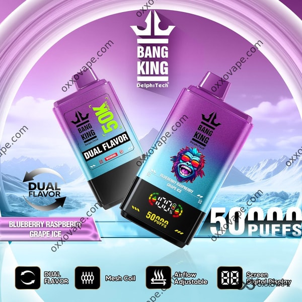Penna per vaporizzazione Bang King 50000 Blueberry Raspberry and Grape Ice