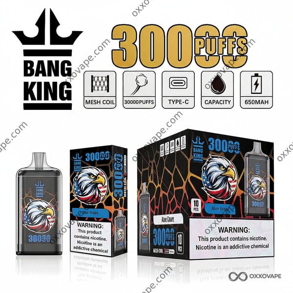 Soplos herbarios calmantes de la mezcla 30K de la uva del vape disponible de Bang King Crystal 30000 Aloe Grape