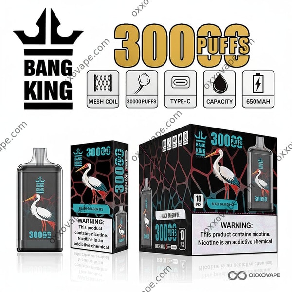 Soplos intrépidos 30K del mentol 30K de la fruta del dragón del vape disponible del rey Crystal 30000 Black Dragon Ice de Bang