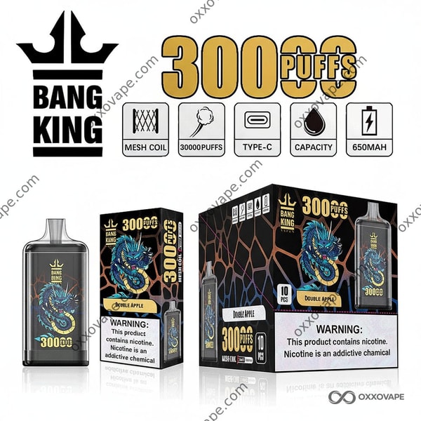 La manzana roja verde disponible del vape de Bang King Crystal 30000 Double Apple mezcla 30K soplos