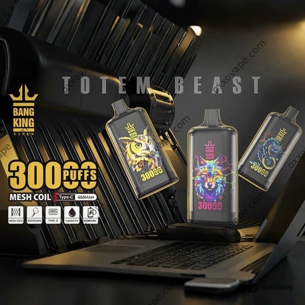 Bang King Crystal 30000 wegwerpvape, alle 12 smaken, met mesh-spoel en Type-C-opladen